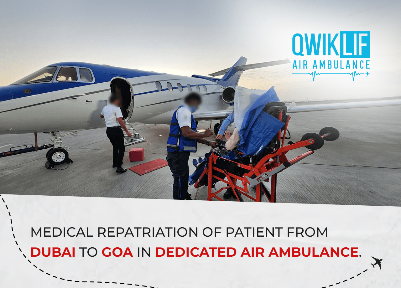 Medical Repatriation from Dubai to Goa via Dedicated Air Ambulance